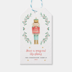 Etiquetas Para Regalos Nutcracker acuarela Navidades botánicos lindos Gif