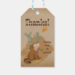 Etiquetas Para Regalos Oeste Salvaje Cowboy Desértico Caprichoso Gracias