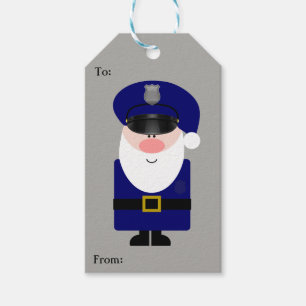 Etiquetas Para Regalos Oficial de policía Santa