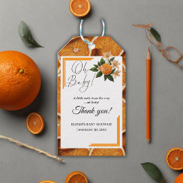 Etiquetas Para Regalos Oh Baby A Un Pequeño Naranja Citrus Baby Shower