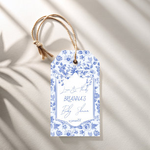 Etiquetas Para Regalos Oh baby azul toile de jouy boceto baby shower
