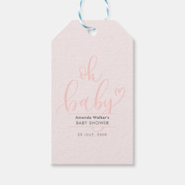 Etiquetas Para Regalos Oh Baby Simple Pink Script Favor Gift Tags