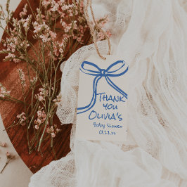 Etiquetas Para Regalos Oh Boy Blue Hand Written Bow Baby Shower