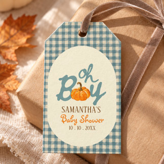 Etiquetas Para Regalos Oh chico calabaza gingham baby shower 