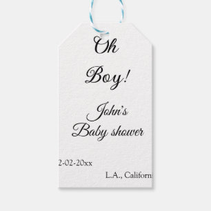 Etiquetas Para Regalos oh chico chica baby shower añadir nombre fecha año