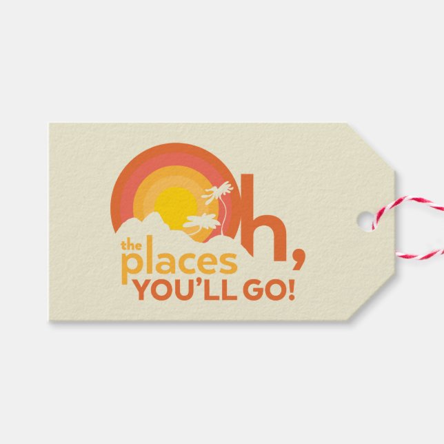 Etiquetas Para Regalos ¡Oh, los lugares a los que irás! Tipografía de pai (Frente (Horizontal))