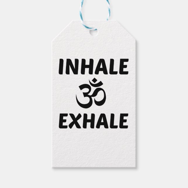 Etiquetas Para Regalos Ohm de yoga inhale (Anverso)