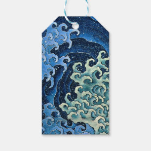 Etiquetas Para Regalos Ola Femenina de Hokusai Vintage Océano