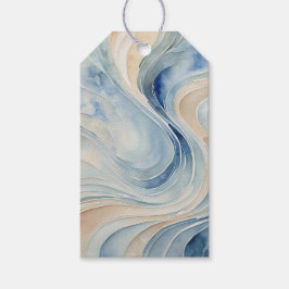 Etiquetas Para Regalos Olas beige azules