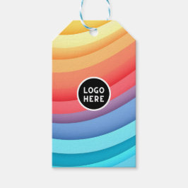 Etiquetas Para Regalos Olas de Arcoíris Abstracto Moderno con su Logotipo