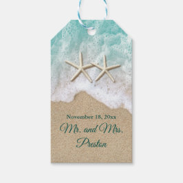 Etiquetas Para Regalos Olas de playa y Starfish