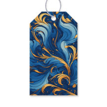 Olas Reales de Capricho Remolinos de Azul y Dorado