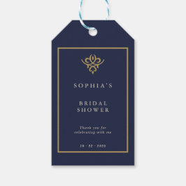 Etiquetas Para Regalos Old Money Navy Blue Bridal Shower  Gift Tags