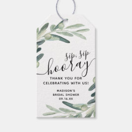 Etiquetas Para Regalos Olive Branch Sip Sip Hooray Bridal Shower Favor