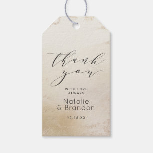 Etiquetas Para Regalos Ombre Golden Sands Frosted Relieve metalizado Boda