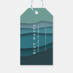 Etiquetas Para Regalos Ondas oceánicas azules modernas