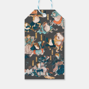 Etiquetas Para Regalos Ondulaciones ukiyo-e de rana japonesa
