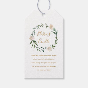 Etiquetas Para Regalos Oración de la Vela Cristiana Floral Bendición