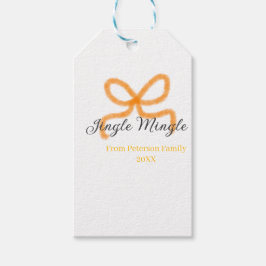 Etiquetas Para Regalos Orange bow jingle Mingle retro boho family namdate