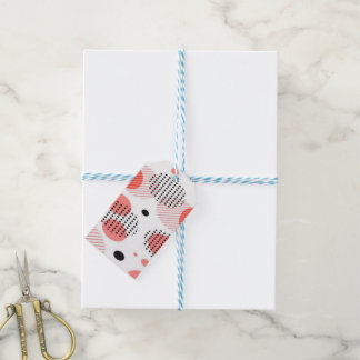 Etiquetas Para Regalos Orange Circles with Black Polka Dots pattern