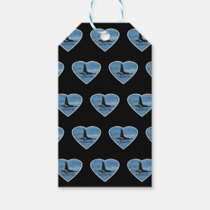 Etiquetas Para Regalos Orca Ballena Asesina Acuario Personalizable Negro
