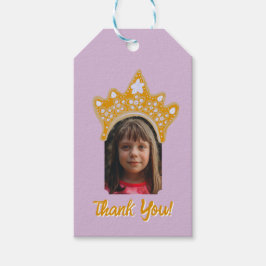 Etiquetas Para Regalos Orchid Pink Princess Crown Floral Photo Birthday