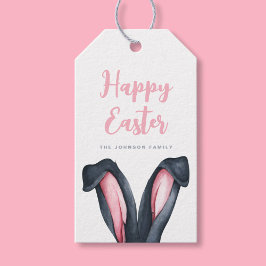 Etiquetas Para Regalos Orejas de conejito lindas Feliz Pascua