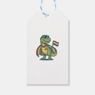 Etiquetas Para Regalos Orgulloso Diseño de Camiseta de Dinosaurio Vectori