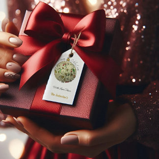 Etiquetas Para Regalos Ornamento elegante moderno de Navidades de oro