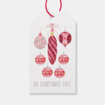 Ornamentos acuarela de árbol de Navidad