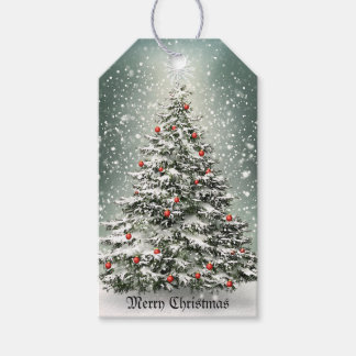 Etiquetas Para Regalos Ornamentos de color verde del árbol de Navidad Nie