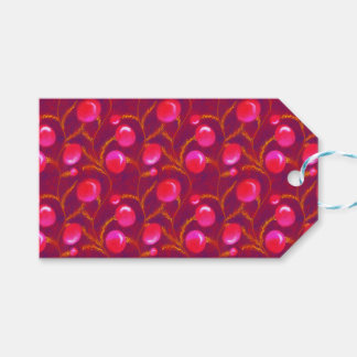 Etiquetas Para Regalos Ornamentos de Holly y Navidad | rosa