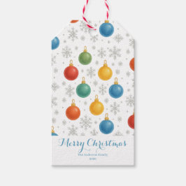 Etiquetas Para Regalos Ornamentos navideños acuarelas y copos de nieve -