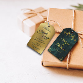 Etiquetas Para Regalos Ornate Gold Frame Emerald Green Gracias Boda