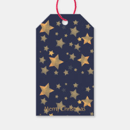 Etiquetas Para Regalos Oro Azul A / De La Elegante Navidad Vintage