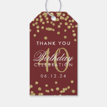 Oro Borgoña 40 cumpleaños Gracias Confetti