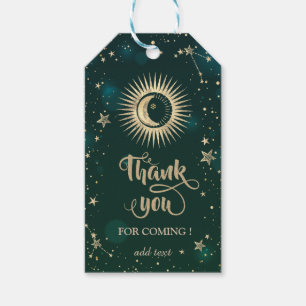 Etiquetas Para Regalos Oro Celestial Sol Y Luna Estrellas Verde