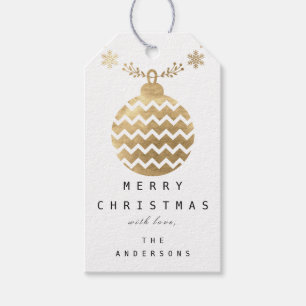 Etiquetas Para Regalos Oro feliz al blanco del lux de las chucherías del
