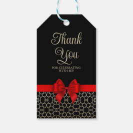 Etiquetas Para Regalos Oro moderno Egipto Geometric Red Bow Gracias