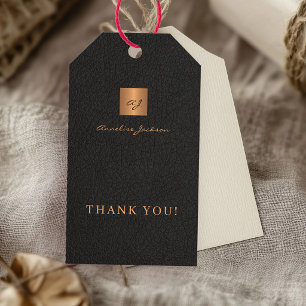 Etiquetas Para Regalos Oro negro con nombre personalizado en letra de mon