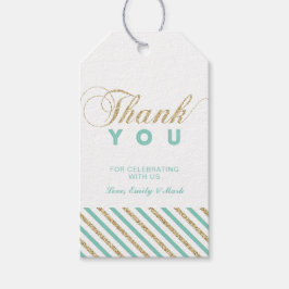 Etiquetas Para Regalos Oro y menta | Partido moderno Favor Gracias Etique
