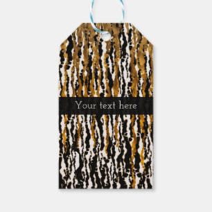 Etiquetas Para Regalos Oro y negro Safari moderno Lluvia selva Glam fiest