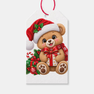 Etiquetas Para Regalos Osito de Navidad Adorable
