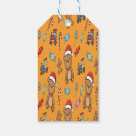 Etiquetas Para Regalos Osito de peluche de Navidad y tren de juguete