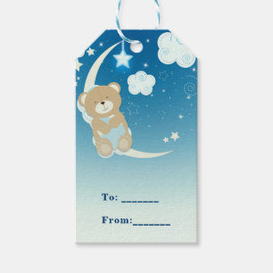 Etiquetas Para Regalos Osito de peluche Luna y Estrellas Favor Personaliz