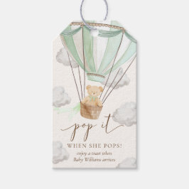 Etiquetas Para Regalos Osito de peluche menta Pop It cuando ella salta