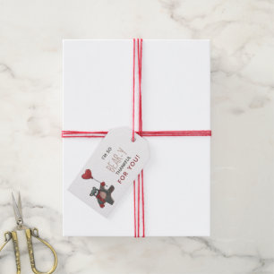 Etiquetas Para Regalos Oso con globo cardíaco El día de San Valentín agra