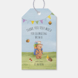 Etiquetas Para Regalos Oso de peluche acuarela, aventura gracias