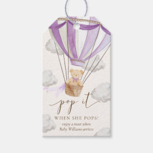 Etiquetas Para Regalos Oso de peluche de espera Barely Lilac Pop It cuand