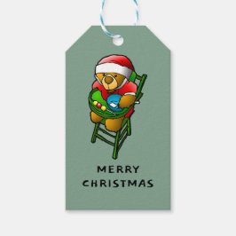 Etiquetas Para Regalos Oso de peluche de Navidad